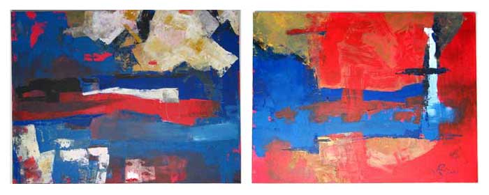 Blue / Red Diptych