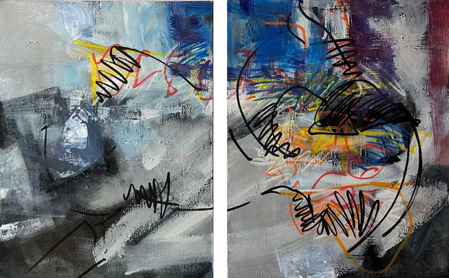 Taking the Dive (Diptych)